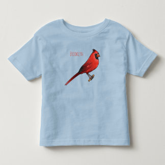 Northern cardinal bird cartoon illustration  toddler t-shirt