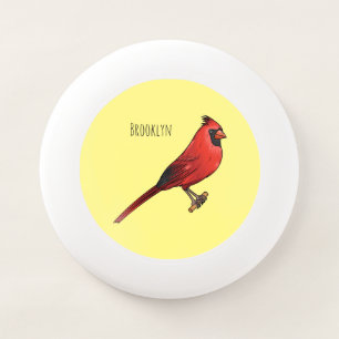 Northern cardinal bird cartoon illustration Wham-O frisbee