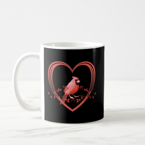 Northern Cardinal Bird In Heart Coffee Mug