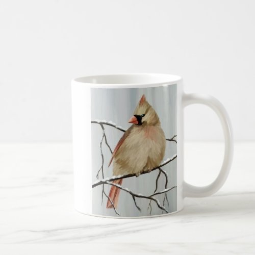 Northern Cardinal Bird In Winter Coffee Mug