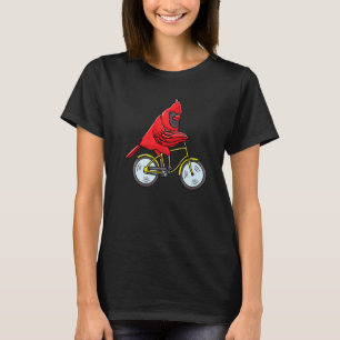 Northern Cardinal Bird Red Cardinal Riding A Bike  T-Shirt