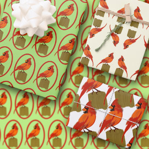 Northern Cardinal Bird Wrapping Paper Sheets