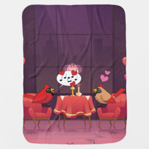 Northern Cardinal Birds Dinner Date Baby Blanket