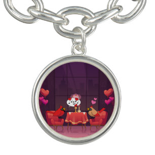 Northern Cardinal Birds Dinner Date Bracelet