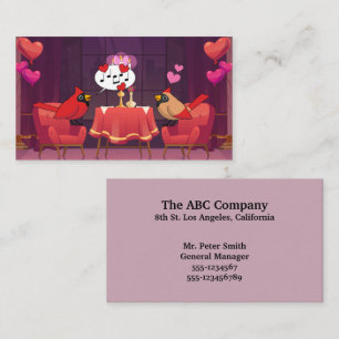 Northern Cardinal Birds Dinner Date Business Card