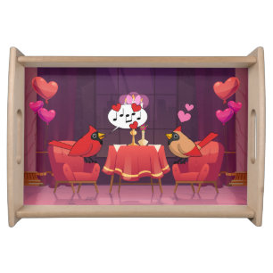 Northern Cardinal Birds Dinner Date Serving Tray
