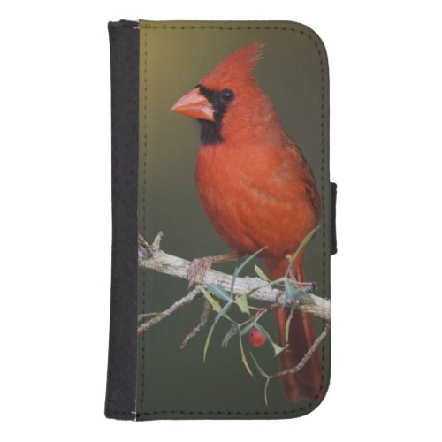 Northern Cardinal Cardinalis cardinalis male Galaxy S4 Wallet Case