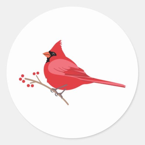 Northern Cardinal Classic Round Sticker