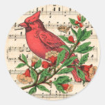 Northern Cardinal Classic Round Sticker at Zazzle