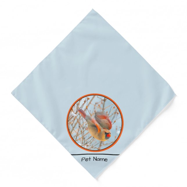 Northern Cardinal Flying in Snow Original Photo Bandana (Front)