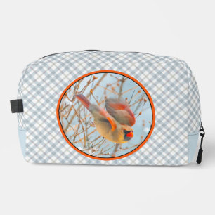 Northern Cardinal Flying in Snow Original Photo Dopp Kit