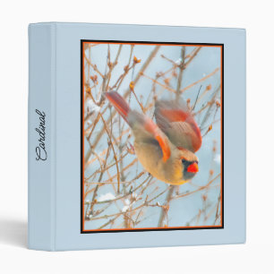 Northern Cardinal Flying - Original Photograph 3 Ring Binder