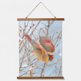Northern Cardinal Flying - Original Photograph Hanging Tapestry