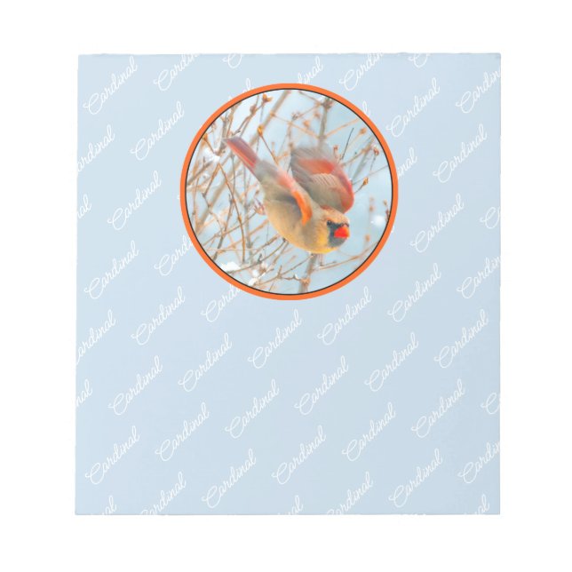 Northern Cardinal Flying - Original Photograph Notepad (Front)