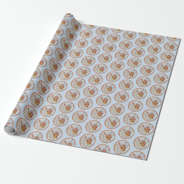 Northern Cardinal Flying - Original Photograph Wrapping Paper (Unrolled)