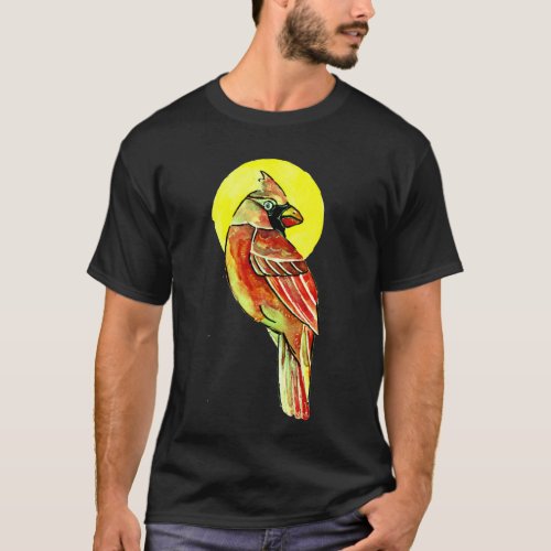 Northern Cardinal in Gold T_Shirt