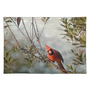Northern Cardinal in Wax Myrtle Cloth Placemat