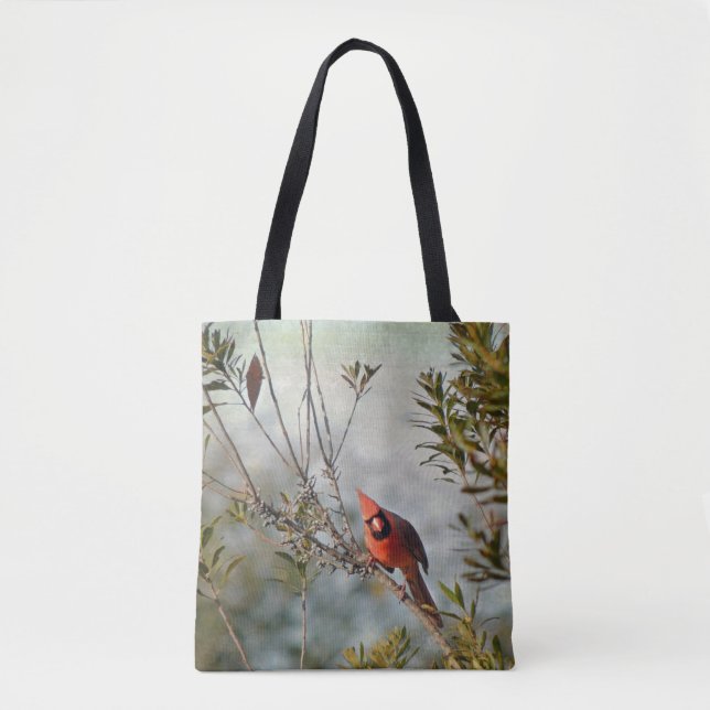 Northern Cardinal in Wax Myrtle Tote Bag (Front)
