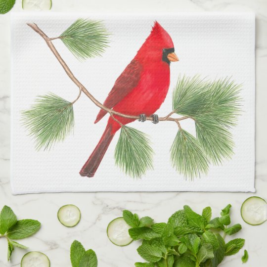 Northern Cardinal Kitchen Towel