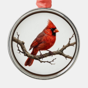 Northern Cardinal Metal Ornament