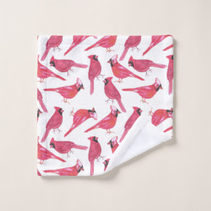 Northern cardinal or Cardinal bird watercolor Wash Cloth