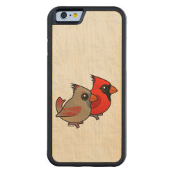 Northern Cardinal Pair Carved ® iPhone 6 Bumper Wood Case