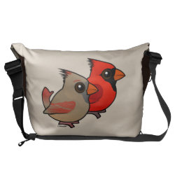 Northern Cardinal Pair Rickshaw Large Zero Messenger Bag