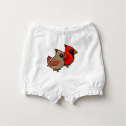 Northern Cardinal Pair Baby's Ruffled Diaper Cover