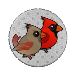 Northern Cardinal Pair Jelly Belly™ Giant Snip Snap Tin