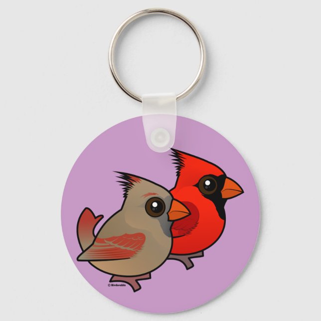 Northern Cardinal Pair Keychain (Front)