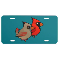 Northern Cardinal Pair Aluminum License Plate
