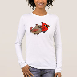 Northern Cardinal Pair Women's Basic Long Sleeve T-Shirt