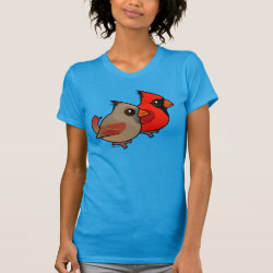 Northern Cardinal Pair Women's American Apparel Fine Jersey Short Sleeve T-Shirt