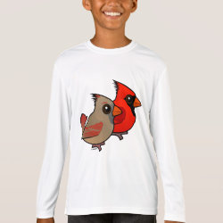 Northern Cardinal Pair Kids' Sport-Tek Competitor Long Sleeve T-Shirt