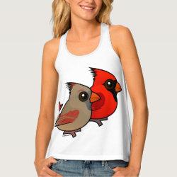 Northern Cardinal Pair Women's All-Over Print Racerback Tank Top