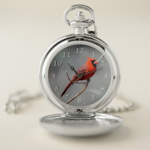 Northern Cardinal Pocket Watch