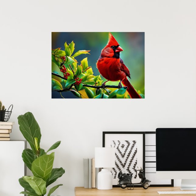 Northern Cardinal Poster (Home Office)