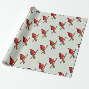 Northern Cardinal Red Bird Wrapping Paper