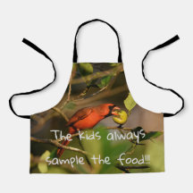 Northern Cardinal Sampling Some Fruit