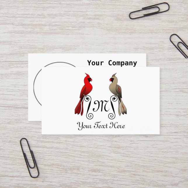 Northern Cardinal SongBird Business Card (Front/Back In Situ)