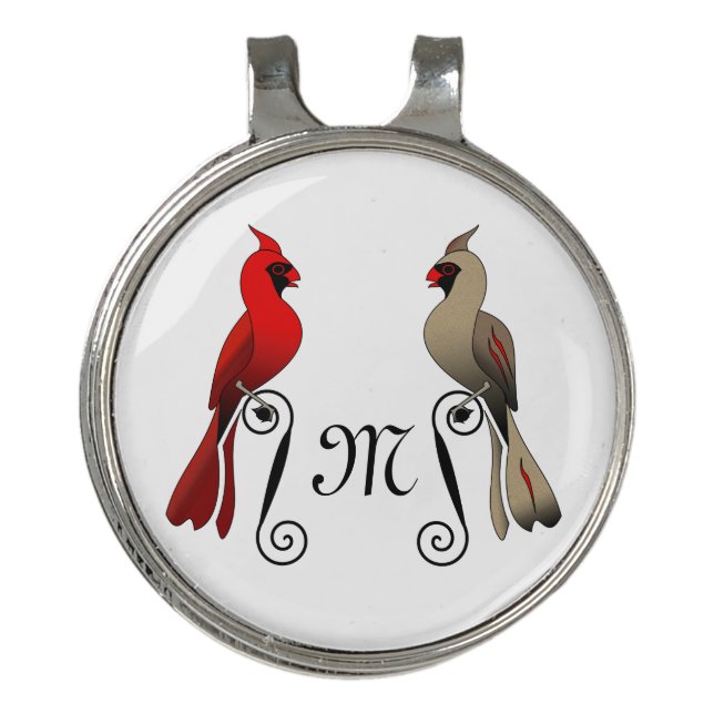 Northern Cardinal SongBird Golf Hat Clip (Front)
