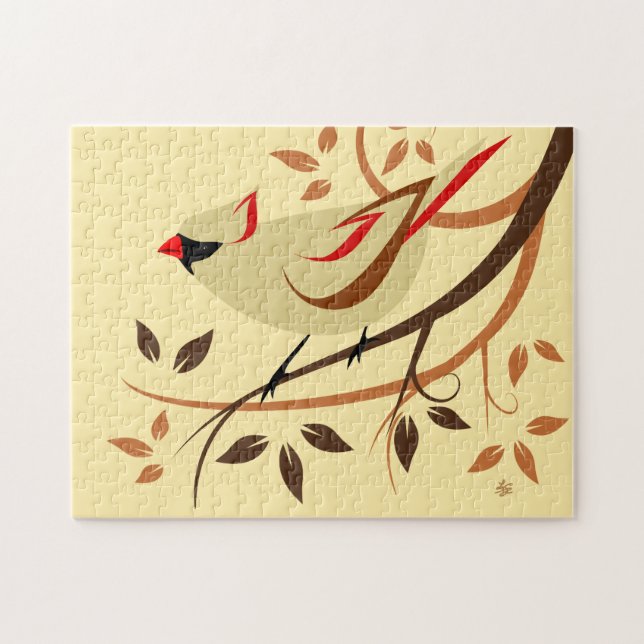 Northern Cardinal Songbird Jigsaw Puzzle (Horizontal)