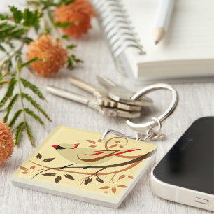 Northern Cardinal Songbird Keychain