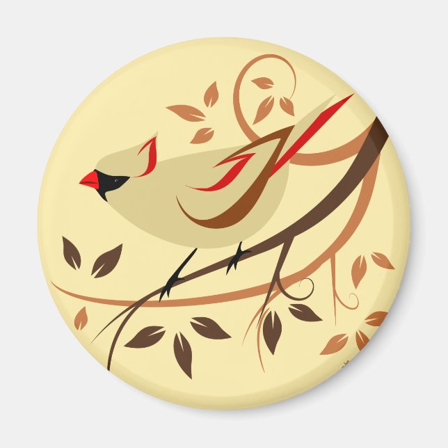 Northern Cardinal Songbird Magnet (Front)