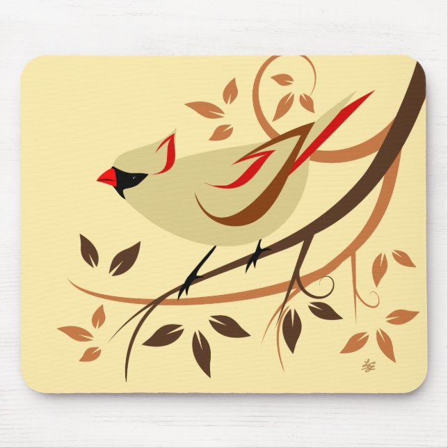 Northern Cardinal Songbird Mouse Pad (Front)