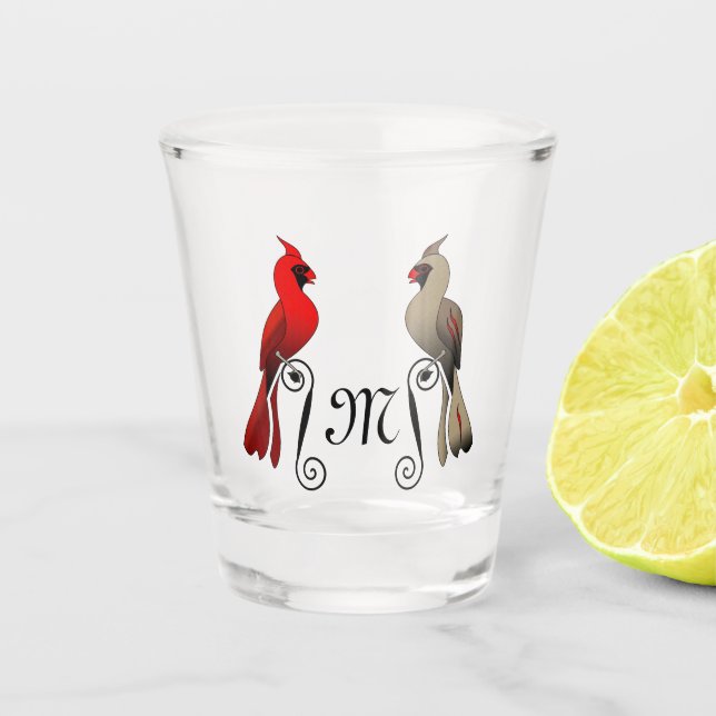 Northern Cardinal SongBird Shot Glass (Front)