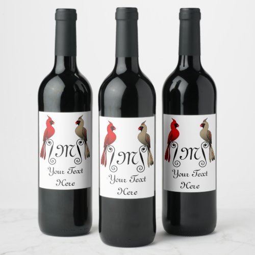 Northern Cardinal SongBird Wine Label