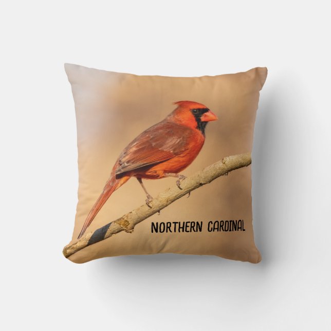 Northern Cardinal  Throw Pillow (Front)