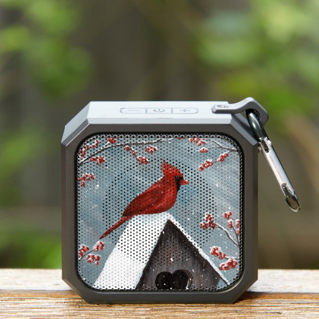 Northern Cardinal Winter Snow Bluetooth Speaker (Insitu(Outdoor))