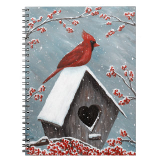 Northern Cardinal Winter Snow Notebook
